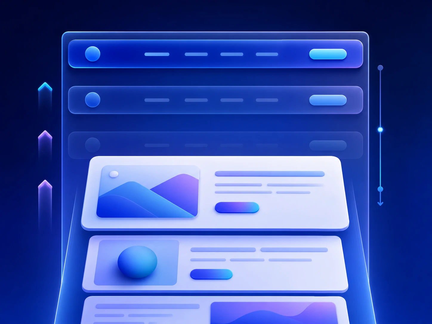 A website navigation bar fading smoothly while the page scrolls.